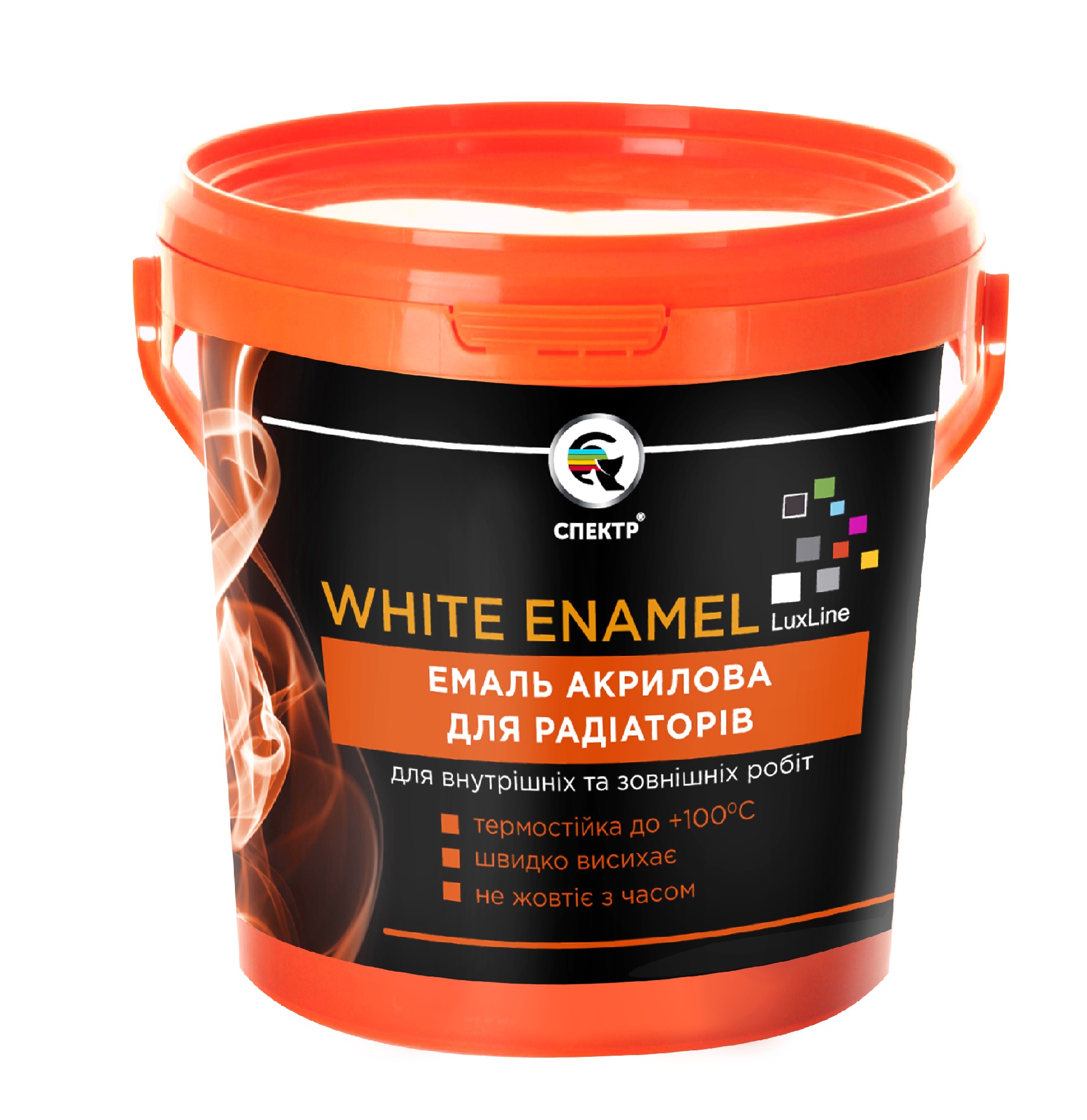 Емаль акрилова для радіаторів Lux Line 0,85кг 1л Біла глянець СПЕКТР